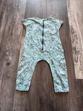 Bonds Mint Green Baby Romper with Character Line Art